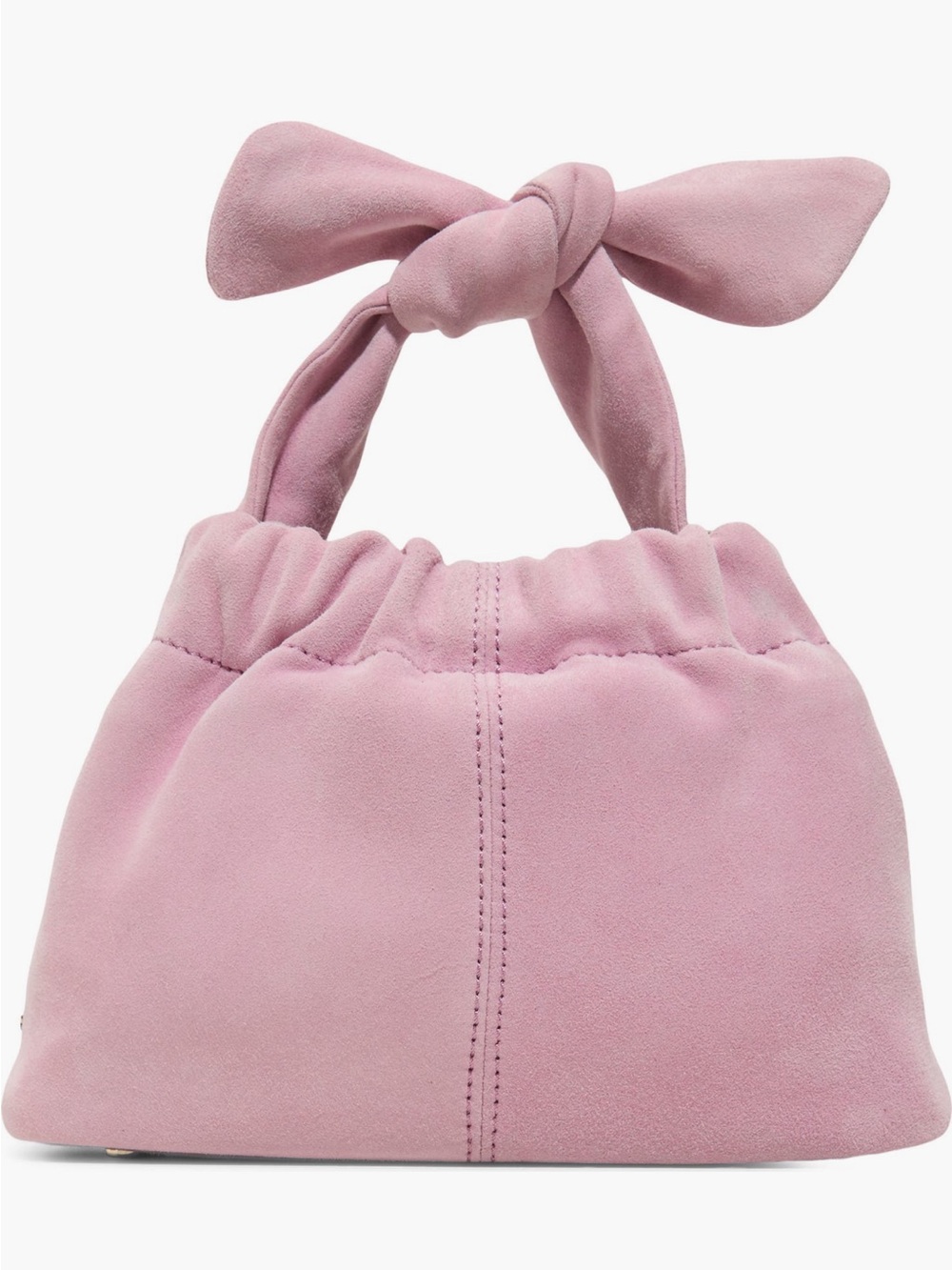 Ted Baker Pink Suede Mini Knot-Handle Bag